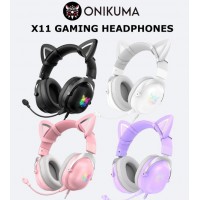 Onikuma X11 RGB Gaming Headset with mic 頭戴式電競耳機 貓耳朵 (可拆卸)