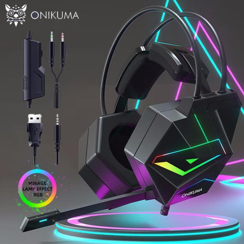 Onikuma X20 3.5 / 7.1 Surround Sound RGB Gaming Headset with mic 頭戴式電競耳機