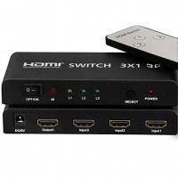 HDMI SWITCH 3 to 1 1080p with POWER SUPPLY and Remote
