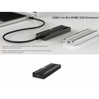 USB 3.1 to M.2 NVME SSD Enclosure Case