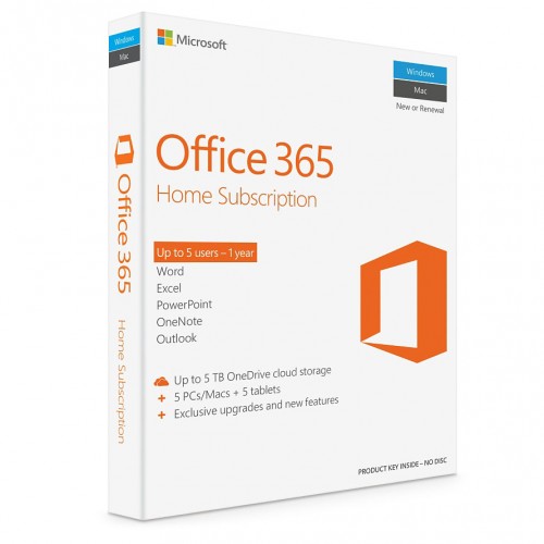 Microsoft Office 365 家用版 中文/英文 PC & Mac 5U/1Y